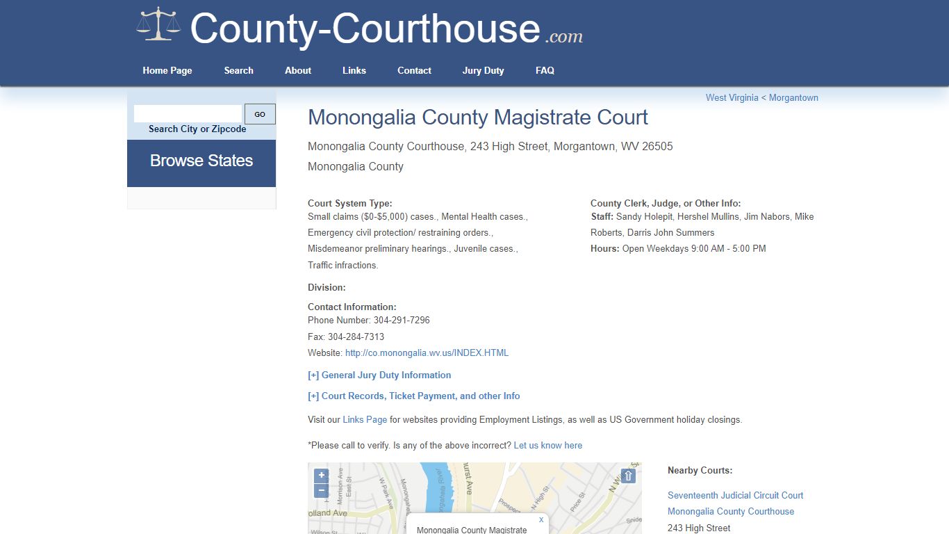 Monongalia County Magistrate Court in Morgantown, WV - Court Information